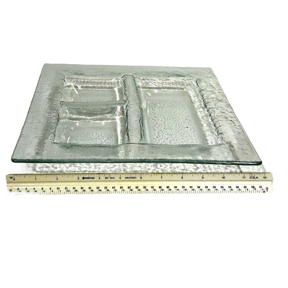 Vintage Elite Art Glass Serving Tray/Dish Signed by E. Jane Midgley 1993 Canada - Picture 8 of 9